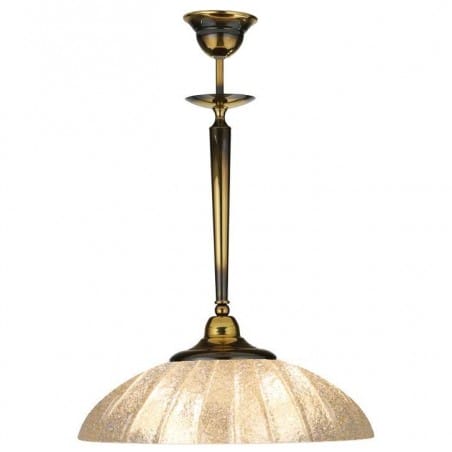 Stylowa lampa Onyx Kryształ wisząca sufitowa metal mosiądz kolor patyna połysk szklany klosz 37cm