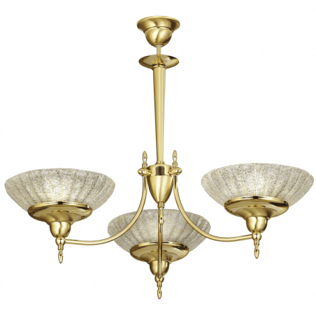 Potrójny złoty klasyczny żyrandol Onyx Kryształ szklane klosze w górę bez łańcucha do salonu sypialni do stylowych wnętrz