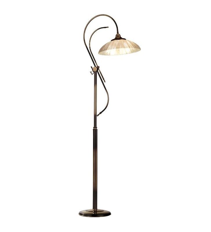 Matowa patynowa lampa stojąca Onyx Kryształ z mosiądzu stylowa klosz ze szkła do salonu sypialni jadalni