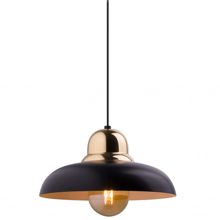 Lampa wisząca Oro II czarno złota z metalu średnica 31cm do salonu sypialni kuchni jadalni