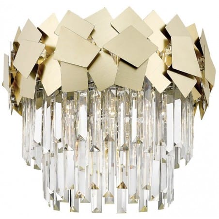 Plafon Quasar złoty kryształowy 41cm styl nowoczesny do salonu sypialni na korytarz