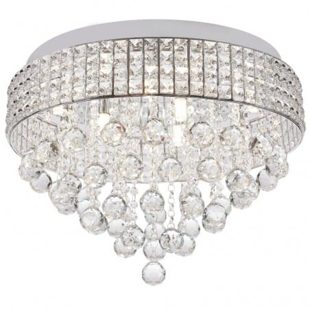 Plafon Capri 50cm okrągły z okrągłymi kryształami do salonu sypialni na korytarz styl glamour