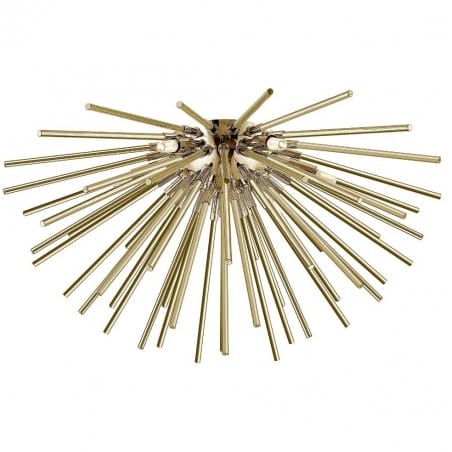 Rozłożysty plafon lampa sufitowa Urchin złota 64cm klosz z metalowych pręcików styl nowoczesny