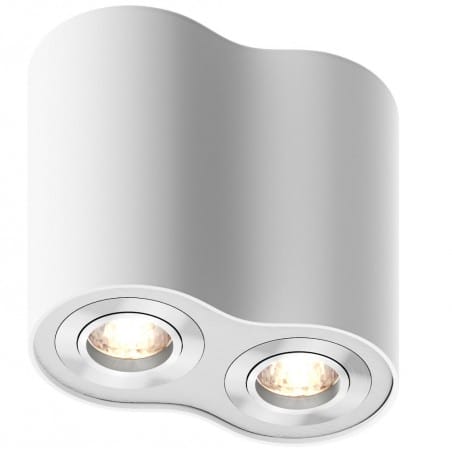 Lampa sufitowa typu downlight Rondoo biała podwójna ruchoma