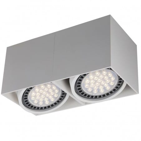 Prostokątna nowoczesna 2 punktowa biała oprawa sufitowa downlight Box żarówka 2xGU10 ES111 do salonu sypialni na korytarz