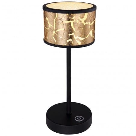 Czarno złota lampa stołowa Potti LED ściemniacz dotykowy akrylowe kryształki