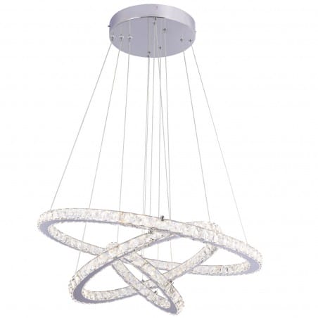 Kryształowa lampa wisząca Marilyn 3 pierścienie obręcze LED 3000-6000K pilot ściemniacz