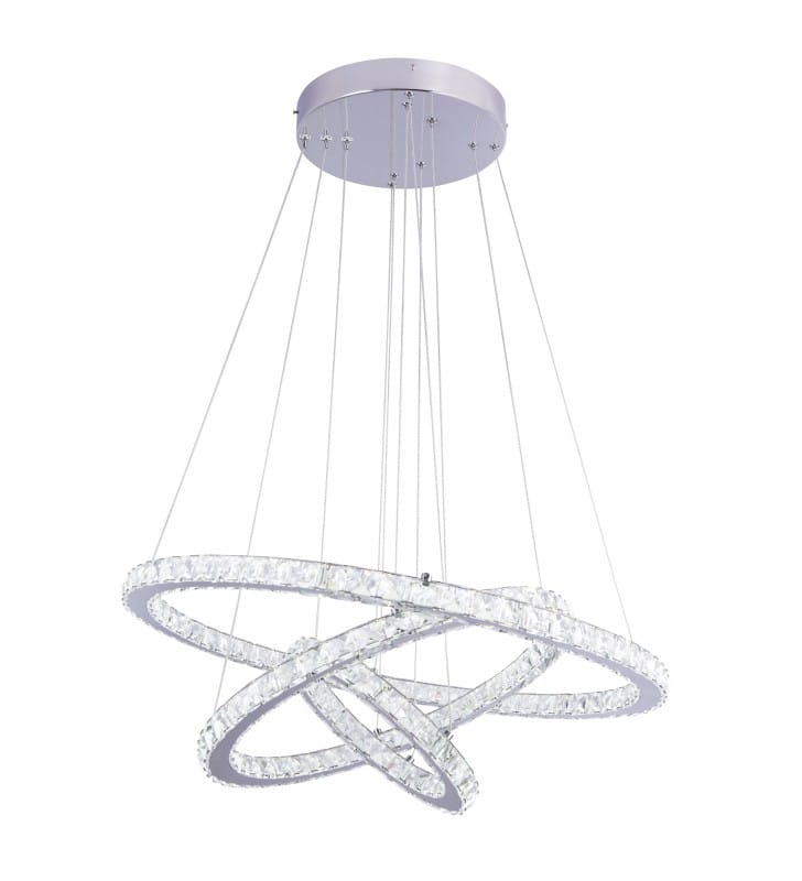 Kryształowa lampa wisząca Marilyn 3 pierścienie obręcze LED 3000-6000K pilot ściemniacz