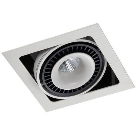 Kwadratowa biało czarna oprawa punktowa wpustowa Alesso LED