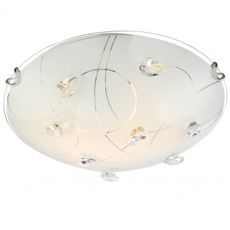 Szklany plafon zdobiony kryształami Alivia 30cm satyna 2xE27