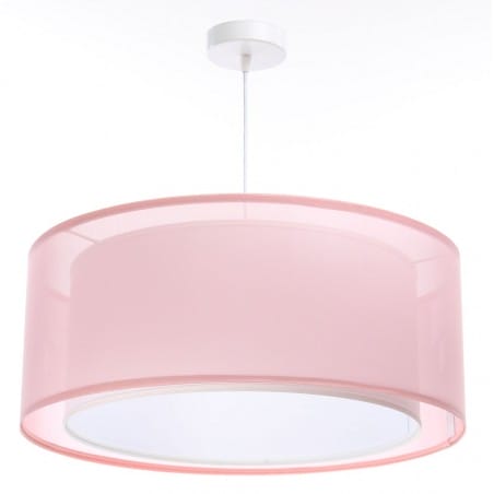 Lampa wisząca Lindo różowa z 50cm abażurem np. do pokoju dziewczynki do salonu nad stół