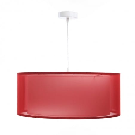 Czerwona lampa zwisająca do salonu lub pokoju dziecka z 50cm abażurem Donato