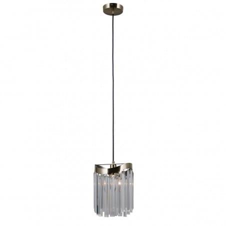 Kryształowa lampa wisząca do salonu sypialni Sabriga mosiądz antyczny glamour Italux