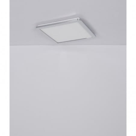 Kwadratowy plafon łazienkowy Gussago LED 30cm chrom zmiana barwy światła akrylowe kryształki