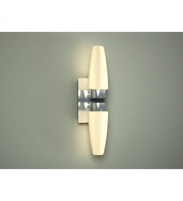 Kinkiet łazienkowy Piton chrom IP44 żarówka E14 2 klosze montaż z boku lustra lub nad lustrem