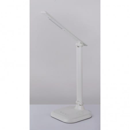 Lampa biurkowa Davos biała z tworzywa włącznik dotykowy na lampie ściemniacz