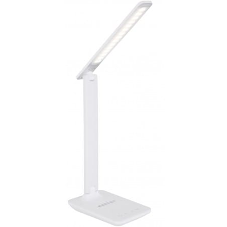 Biała nowoczesna lampa biurkowa LED Bulla ze ściemniaczem zmiana barwy światła długi klosz
