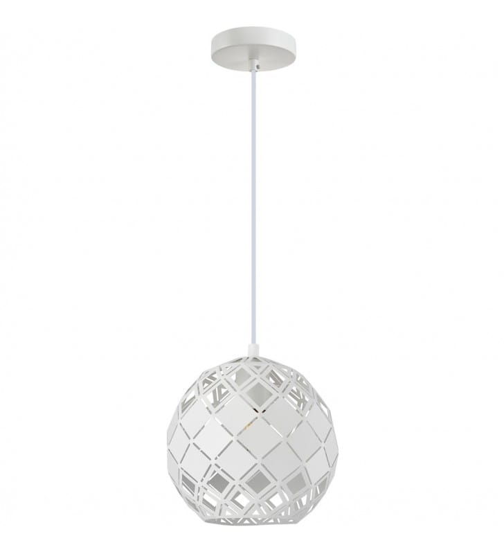 Lampa wisząca Paulela 20cm biała kula klosz dekoracyjny do sypialni salonu jadalni