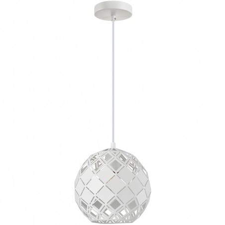 Lampa wisząca Paulela 20cm biała kula klosz dekoracyjny do sypialni salonu jadalni