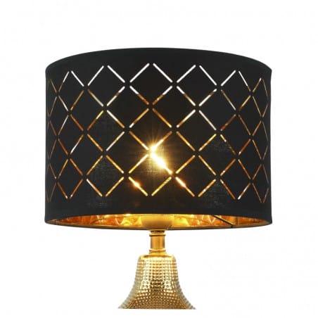 Lampa stołowa Mirauea czarno złota dekoracyjna ceramiczna podstawa