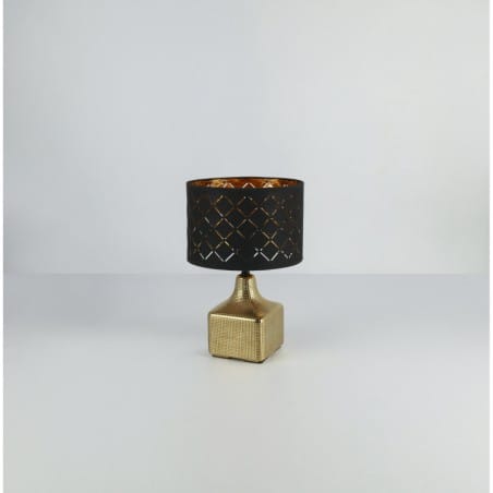 Lampa stołowa Mirauea czarno złota dekoracyjna ceramiczna podstawa