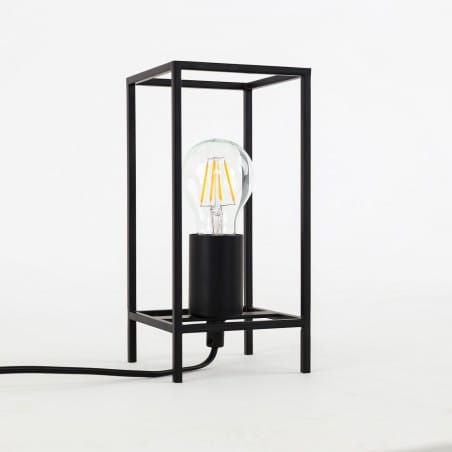 Lampa stołowa Melando czarna w stylu industrialnym