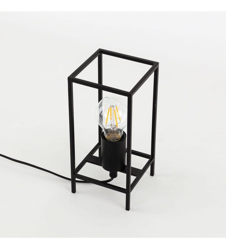 Lampa stołowa Melando czarna w stylu industrialnym