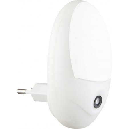 Biała lampka z wtyczką Chaser z czujnikiem zmierzchu np. jako oświetlenie nocne do pokoju dziecka - OD RĘKI