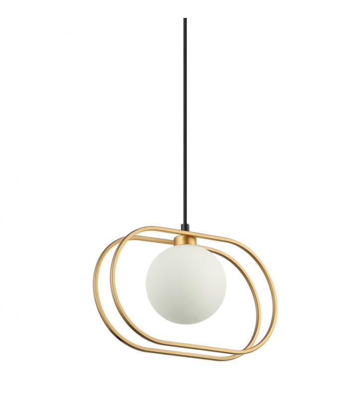 Lampa wisząca Grosetta minimalistyczna pojedyncza czarno złota klosz kula