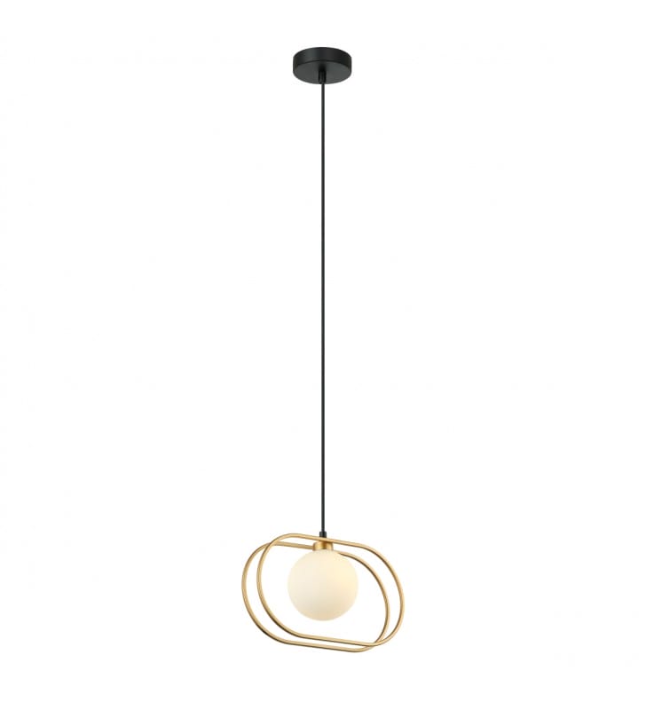 Lampa wisząca Grosetta minimalistyczna pojedyncza czarno złota klosz kula