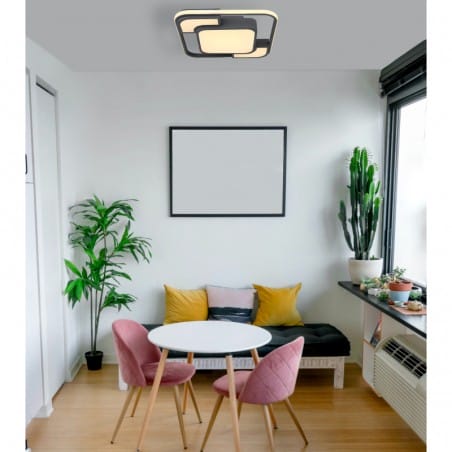 Plafon sufitowy Nirra LED 42cm kwadratowy grafitowy do wnętrz nowoczesnych
