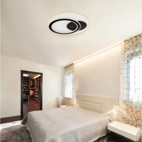 Okrągły plafon LED do sypialni z funkcją nocne oświetlenia Rodan z pilotem ściemniacz