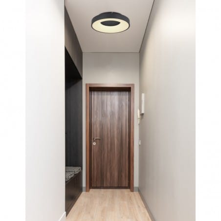 Czarny 40cm plafon sufitowy Jolli LED okrągły zdalnie sterowany