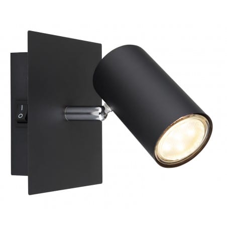 Kinkiet Robby czarny styl techniczny GU10 włącznik na lampie