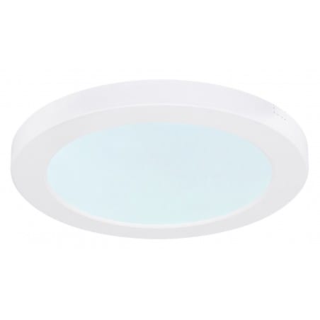 Okrągły biały płaski plafon LED Lasse nowoczesny bez zdobień do salonu kuchni sypialni na hol