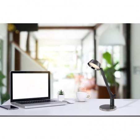 Czarna nowoczesna lampka biurkowa Ursino LED ze ściemniaczem włącznik dotykowy