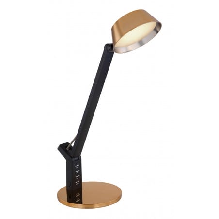Czarno złota lampa biurkowa LED z włącznikiem dotykowym Ursino regulacja barwy światła ściemniacz regulacja wysokości