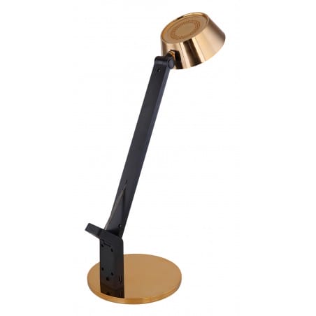 Czarno złota lampa biurkowa LED z włącznikiem dotykowym Ursino regulacja barwy światła ściemniacz regulacja wysokości
