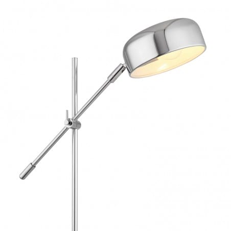 Metalowa lampa stojąca Gianna chrom do salonu sypialni biura regulowana wysokość włącznik podłogowy na kablu