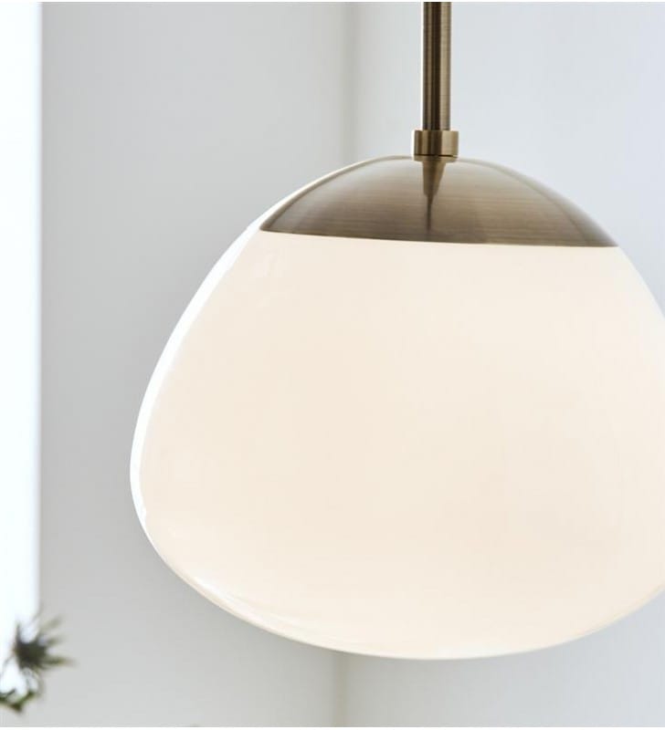 Lampa wisząca Rise patyna klosz szklany nowoczesna forma do salonu sypialni kuchni jadalni