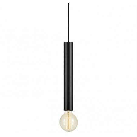 Czarna pojedyncza lampa wisząca Sencillo podłużna oprawka do dekoracyjnej żarówki długi kabel