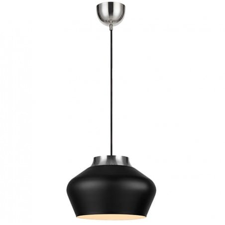 Lampa wisząca Kom czarna ze stalowym wykończeniem 31cm długa 2m nowoczesna