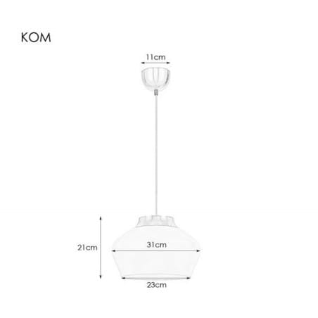 Biała nowoczesna lampa wisząca Kom stalowe wykończenie długa 2m do kuchni jadalni sypialni salonu
