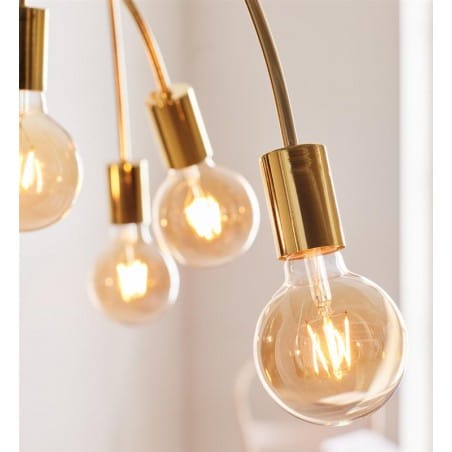 Metalowa nowoczesna lampa w kolorze mosiądzu Lavello 9 ramion bez kloszy do salonu sypialni kuchni jadalni