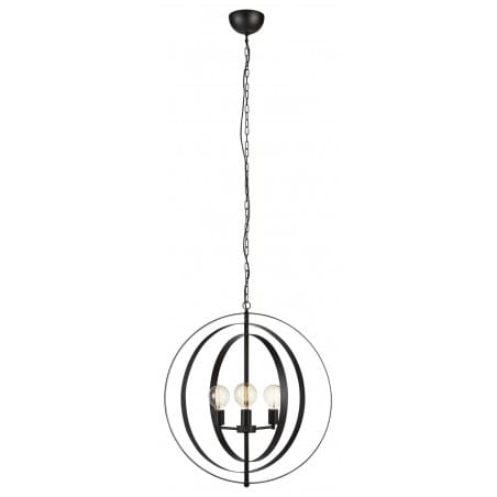 Lampa wisząca Orbit czarna 3 pierścienie na 3 żarówki nowoczesna do salonu