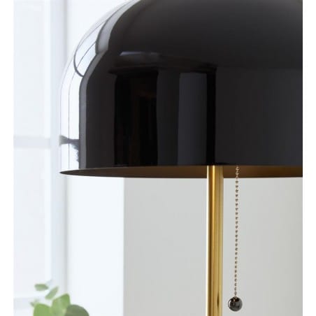 Lampa podłogowa z włącznikiem przy kloszu Blanca patyna czerń nowoczesna