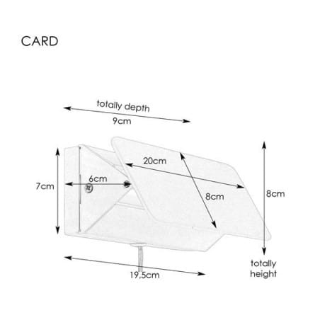 Kinkiet Card LED biały nowoczesny z włącznikiem