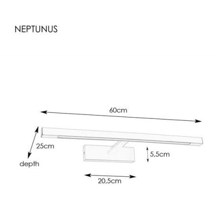 Lampa nad lustro łazienkowe Neptunus LED 3000K chrom IP44 60cm