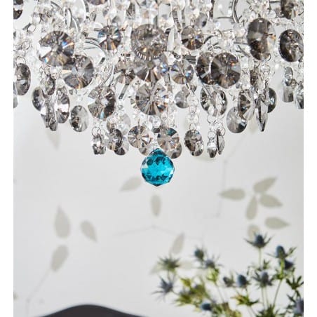 Kryształowa lampa wisząca do salonu Hidden Gem glamour przezroczyste i dymione kryształy