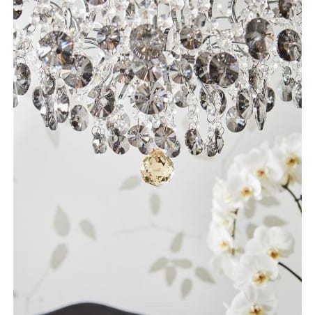 Kryształowa lampa wisząca do salonu Hidden Gem glamour przezroczyste i dymione kryształy